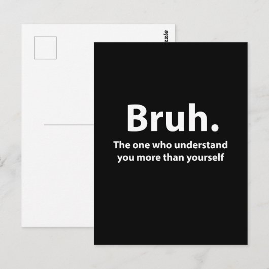 Carte Postale Typographie Bruh Bruh (Devant / Derrière)