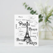 Carte Postale Typographie Calligraphie Paris France Tour Eiffel (Debout devant)