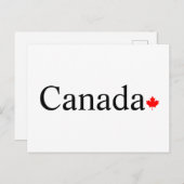 Carte Postale Typographie canadienne à la feuille d'érable rouge (Devant / Derrière)