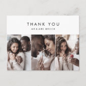 Carte Postale Typographie chic 3 Merci Modèle photo (Devant)