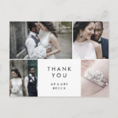 Carte Postale Typographie chic 4 Merci Modèle photo (Devant)