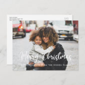 Carte Postale Typographie chic moderne Joyeux Noël photo (Devant / Derrière)