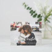 Carte Postale Typographie chic moderne Joyeux Noël photo (Debout devant)