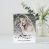 Carte Postale Typographie Chic Script Graduate School Graduate (Debout devant)