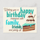 Carte Postale Typographie Colorée Gâteau D'anniversaire Crème Gl (Devant)