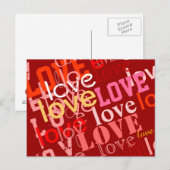 Carte Postale typographie conception de l'amour (Devant / Derrière)