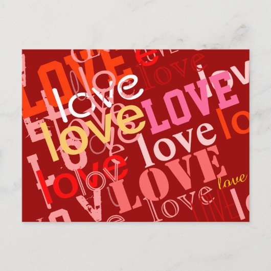 Carte Postale typographie conception de l'amour (Devant)