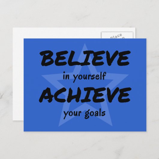 Carte Postale Typographie croyez en vous inspirant (Devant / Derrière)