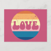 Carte Postale Typographie D'Amour Rétro Sur Les Rayures De Couch (Devant)