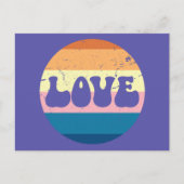 Carte Postale Typographie D'Amour Rétro Sur Les Rayures De Couch (Devant)