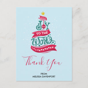 Carte Postale Typographie de citation de Noël « Joyeux Noël au M
