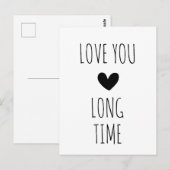 Carte Postale Typographie de déclaration d'amour pour longtemps (Devant / Derrière)