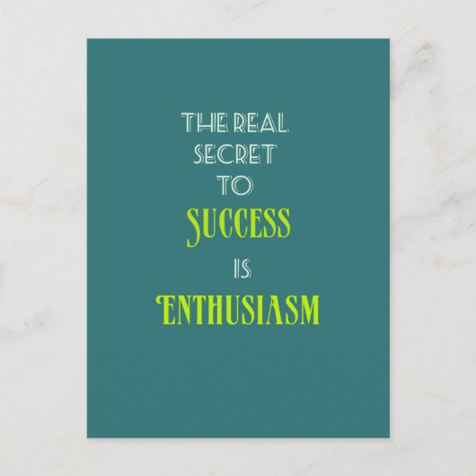 Carte Postale Typographie de devis inspirante (Devant)