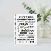 Carte Postale Typographie de la condition physique motivationnel (Debout devant)