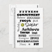 Carte Postale Typographie de la condition physique motivationnel (Devant / Derrière)