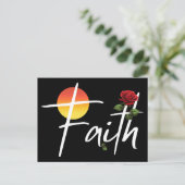 Carte Postale Typographie de la foi avec des roses (Debout devant)