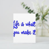 Carte Postale Typographie de La Vie Est Ce Que Vous En Faites (Debout devant)