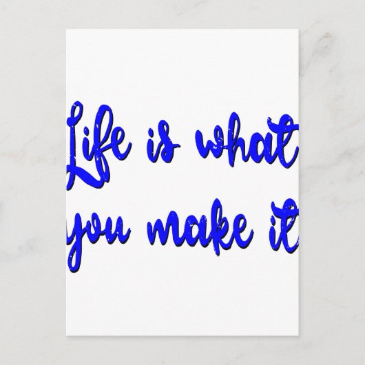 Carte Postale Typographie de La Vie Est Ce Que Vous En Faites (Devant)