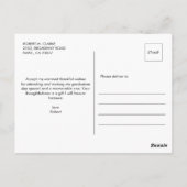 Carte Postale Typographie de l'huile d'or Merci de graduation ph (Dos)