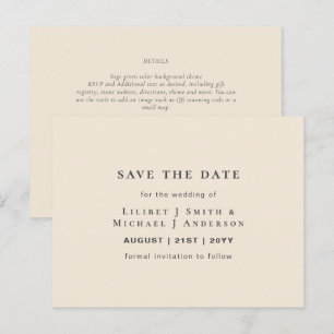 Carte Postale Typographie de mariage moderne à la crème de magno
