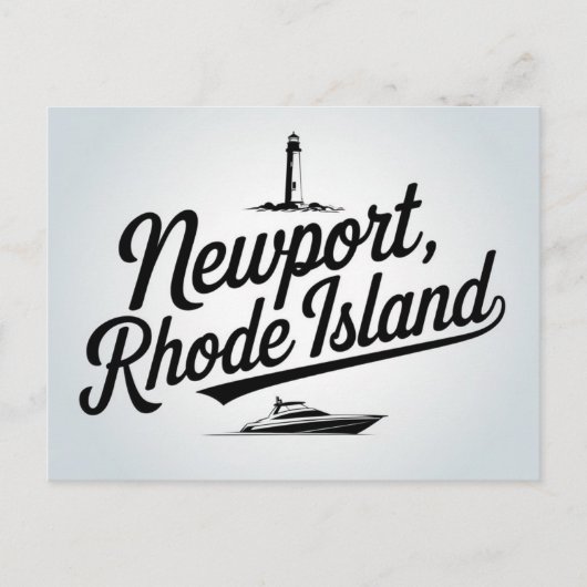 Carte Postale Typographie de Newport, Rhode Island (Devant)