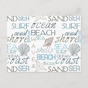 Carte Postale Typographie de plage