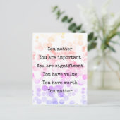 Carte Postale Typographie de points d'affirmation positive Vous  (Debout devant)