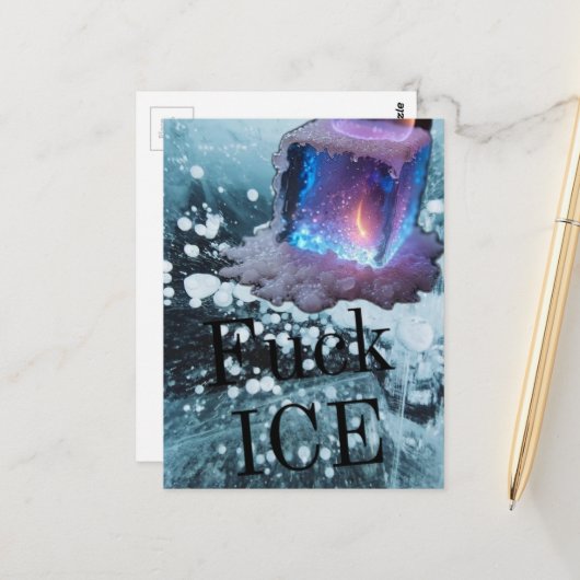 Carte Postale Typographie de protestation de glace (Devant/Arrière en situation)