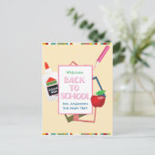 Carte Postale Typographie de retour à l'école (Debout devant)