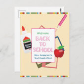 Carte Postale Typographie de retour à l'école (Devant / Derrière)