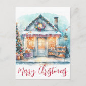 Carte Postale Typographie de scène hivernale vintage de Noël joy (Devant)