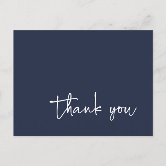 Carte Postale Typographie de script décontracté bleu marine Merc (Devant)