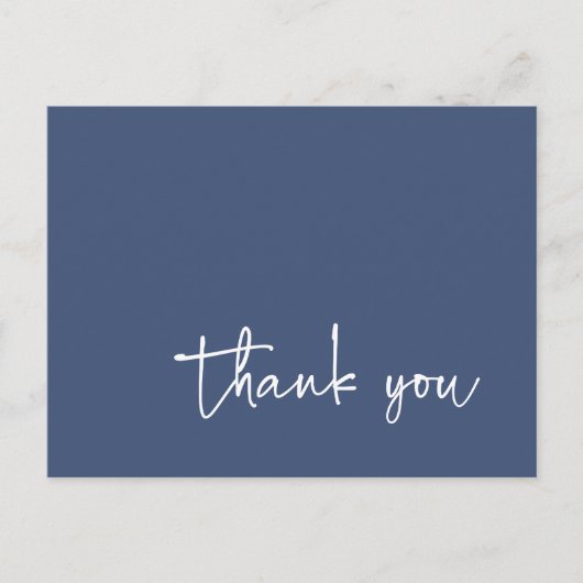 Carte Postale Typographie de script décontracté Dark Denim Merci (Devant)