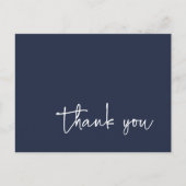 Carte Postale Typographie de script décontracté Marine Merci ble (Devant)