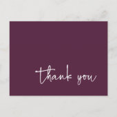 Carte Postale Typographie de script décontracté Merci de prune (Devant)