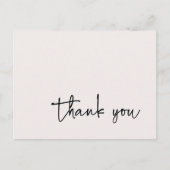 Carte Postale Typographie de script décontracté Merci écru (Devant)