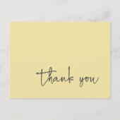 Carte Postale Typographie de script décontracté Merci jaune citr (Devant)