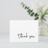 Carte Postale Typographie de script décontracté Merci noir et bl (Debout devant)