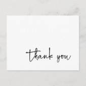Carte Postale Typographie de script décontracté Merci noir et bl (Devant)