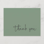 Carte Postale Typographie de script décontracté Sage Merci vert (Devant)