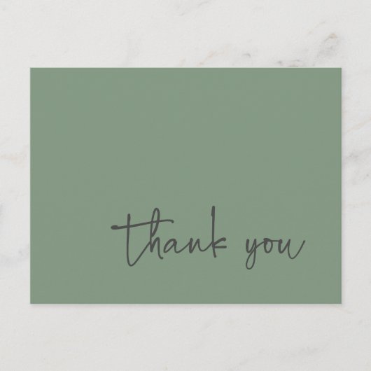 Carte Postale Typographie de script décontracté Sage Merci vert (Devant)