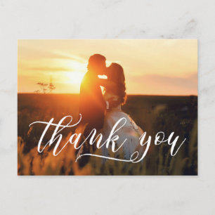 Carte Postale Typographie de script élégante   MERCI MARIAGE