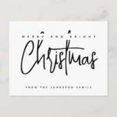 Carte Postale Typographie de script moderne Joyeux Noël (Devant)