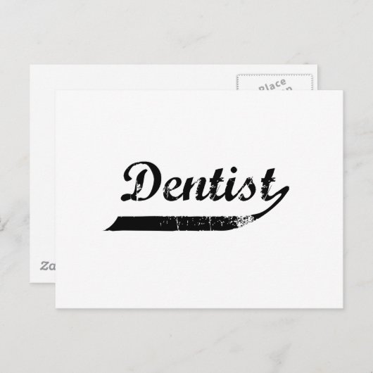 Carte Postale Typographie dentiste (Devant / Derrière)