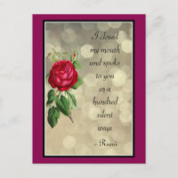 Typographie des citations de Rumi avec Rose et Bok