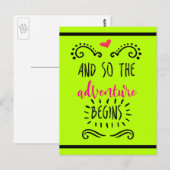 Carte Postale Typographie des devis | Et Alors L'Aventure Commen (Devant / Derrière)