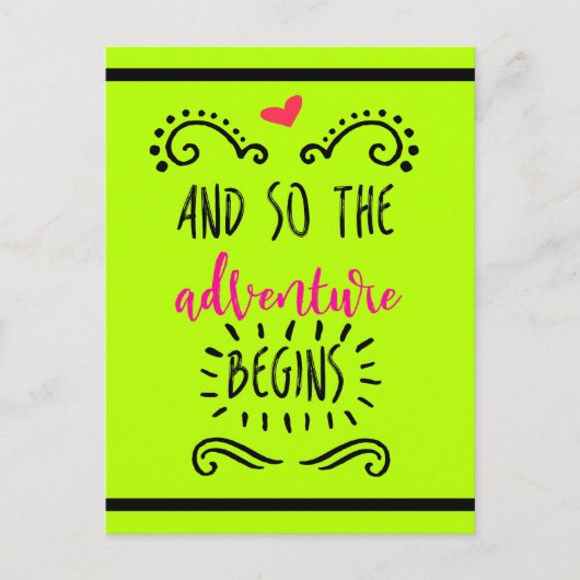 Carte Postale Typographie des devis | Et Alors L'Aventure Commen (Devant)