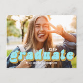 Carte Postale Typographie des diplômés Photo QR Code Médias soci (Devant)