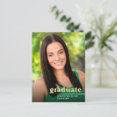 Carte Postale Typographie d'or moderne Diplôme photo (Debout devant)