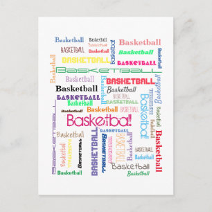 Carte Postale Typographie du basket-ball